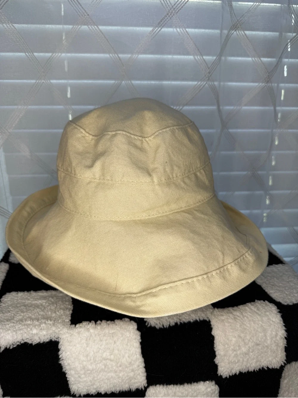 Scala Collezione Khaki Canvas Bucket Sun Hat with Adjustable Drawstring